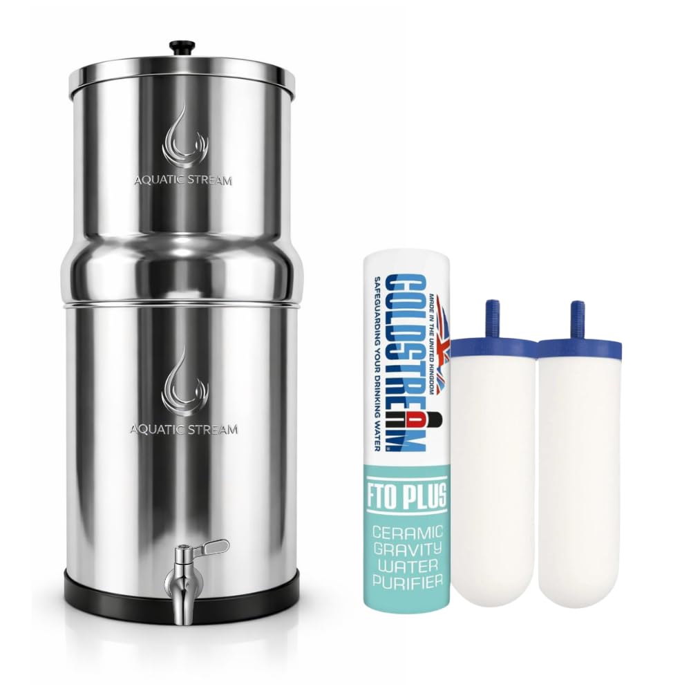 8.5L Système de Filtration gravitaire | Coldstream FTO+ Filters + Stainless Steel Spigot