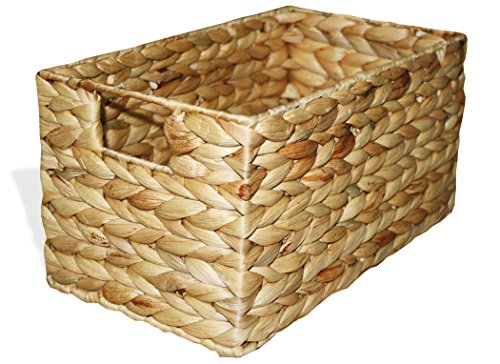 KMH®, Cesta Hidalgo Entretejido a Mano con Flor Jacinto de Agua (#204035)