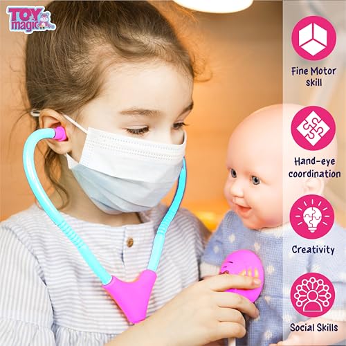 Image of ToyMagic Princess Doctor Playset for Kids |Convertible Suitcase with Battery Operated Pretend Play Toy for Boys & Girls 3+ Years| Doctor Kit Toyset Perfect for Gift | retend Play Learning Toy