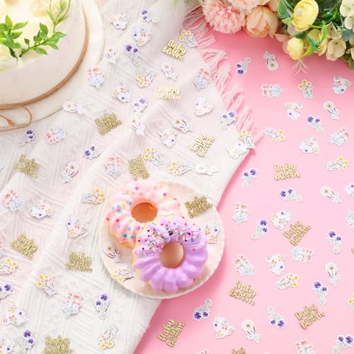 Confettis fleurs sauvages bébé en papier double face de table