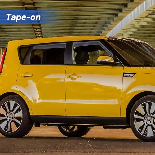 Image of Window Visors Rain Guards Shield for 2009 2010 2011 2012 2013 Kia Soul, Out-Channel Window Vent Wind Deflectors Visors Shades for 09-13 Soul