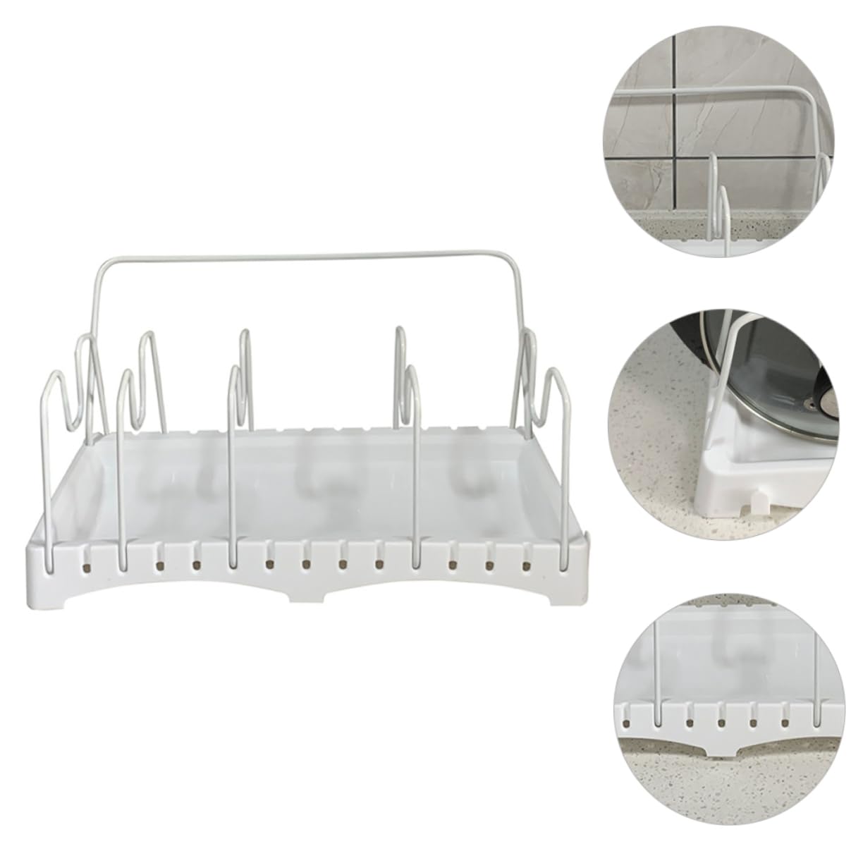 TOPBATHY Soporte Ajustable Para Tapas De Ollas Estante Para Utensilios Diseño Elegante