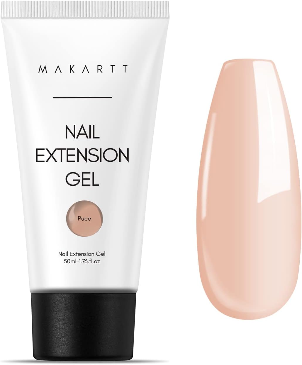 Makartt Poly Nail Gel - Long Lasting 3D Gel for Nail Art, Quick Nail Builder Extension Gel 50ML, Natural Look White Pink Clear Rosy for Technician Starter DIY Salon for Woman Design