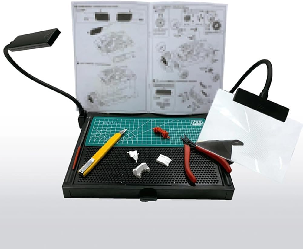 Banc de travail de construction de modèles avec rack de pinces intégré