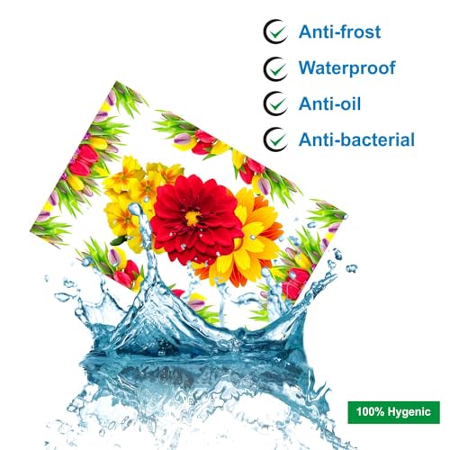 Image of DakshyaIndustries Pack of 3 PVC Printed Fridge Mat /Refrigerator Mat (Yellow&Green)