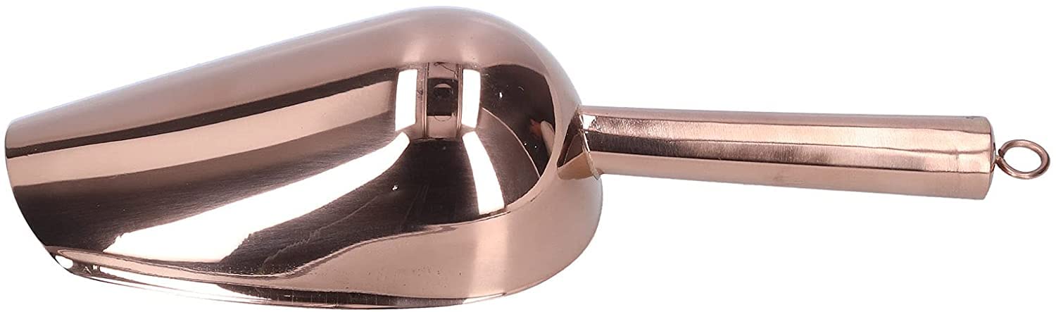 AKAZI Pala para Hielo, Acero Inoxidable 14 * 6 cm Mango 10,5 cm para Comida para Perros Contenedor de Hielo Pala para Palomitas de maíz (#2) (#2)