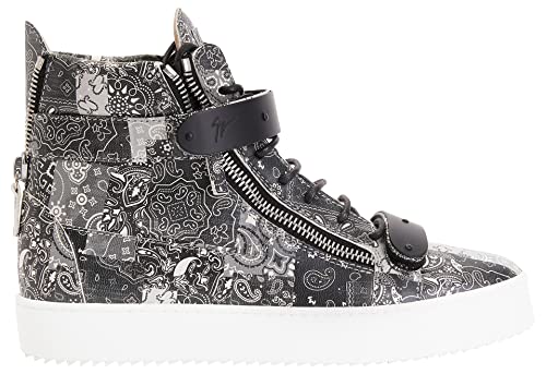 Giuseppe Zanotti, Coby Mid Top Leather Sneakers, 9, Black