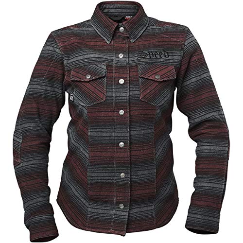 Speed and Strength Women's Brat Armored Flannel Shirt (X-Small, Burgundy/Black)