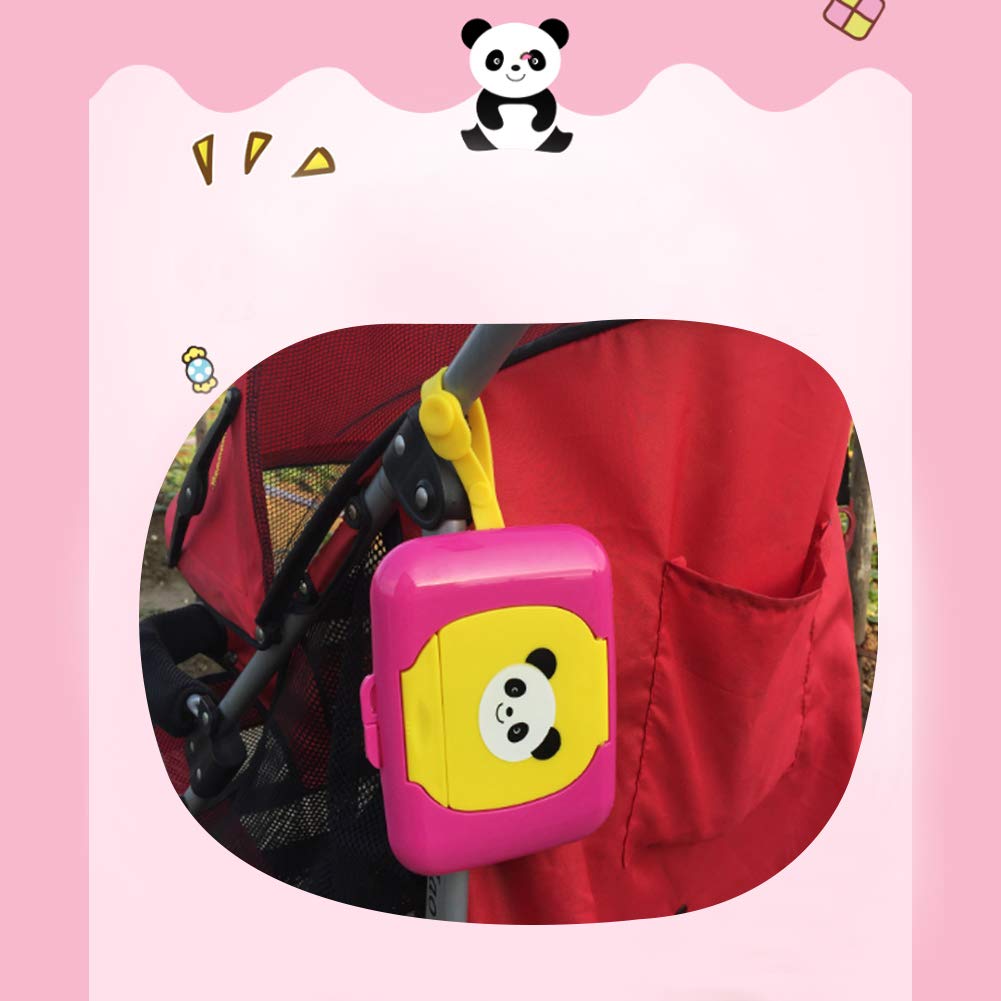 Boîte à Lingettes Plastique Distributeur Portable Réutilisable pour Bébé Poussette Voyage Voiture Salle de Bain Conteneur (Blanc/Jaune)