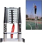 13.5ft/14ft/16ft Professional Wide Step Telescoping A-Frame Ladder for Stairs,Extension Folding Ladder with Support Bar Anti-Slip,Load 330lb,5M+5M(16ft+16ft)