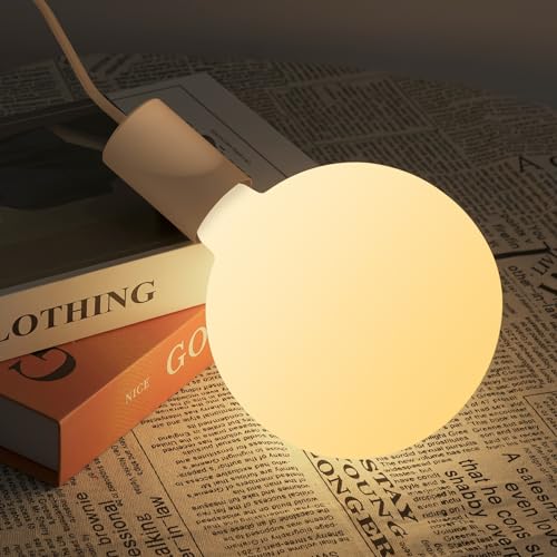 ONEWISH Large LED Bulb,G150 Frosted White Globe Decorative Bulbs,Warm White 2700K 5W,60W Equivalent,E26 Base,6 Inch Oversized Edison Bulb for Home Decor by ONEWISH - Used condition - Image 3