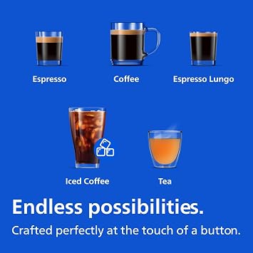 Philips 3300 Series Fully Automatic Espresso Machine with integrated milk frother and grinder, 5 Hot & Iced Coffee Pre-Sets, 40% Quieter SilentBrew, 15-Bar Pressure, Glossy Black (EP3326/90) | 12-Step Ceramic Grinder, Classic Milk Frother, 5 One-Touch Drinks Incl. Iced Coffee, Silentbrew, 15 Bar