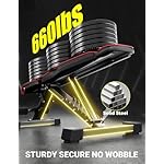 Yoleo Adjustable Weight Bench, 660LB Foldable Workout Bench with Extended Head/Neck Protection/Spine Support for Bench Press, Fast Folding Incline Decline Flat Bench - Image 4