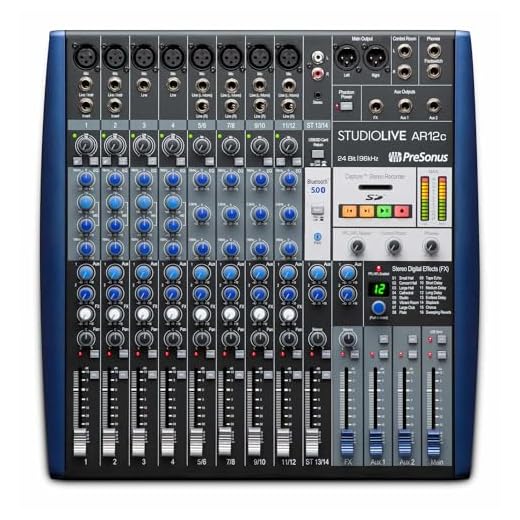 PreSonus StudioLive AR12c Mezclador Analógico/Interfaz de Audio 14 Canales Compatible USB-C/Grabador SD Estéreo