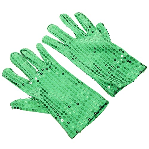 Long Lace Gloves for Girl Dance Party Stage Performance Decorative Gloves Sequin Decor