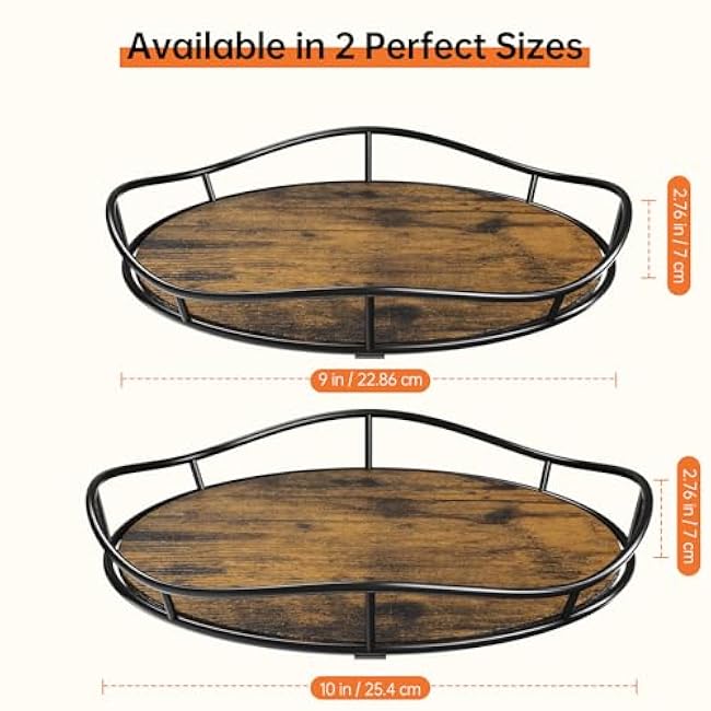 2 Pack Lazy Susan, 10'' + 9'' Lazy Susan Turntable for Cabinet, Non-Slip Wooden Kitchen Organization, Fruits Cosmetics Seasoning Organizer for Kitchen Countertop Pantry Bathroom, Home Decor