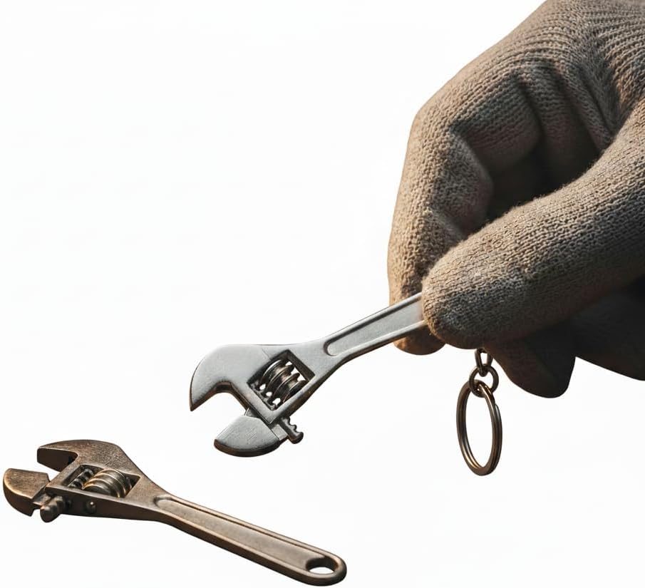 Gadgetime USA Tiny Ultra-Compact Mini Wrench Set - 2.5 Inch Alloy Steel - Nice Pendant - Adjustable Crescent Wrenches with Keychain for Minor Precision Repairs - Perfect for a Cute Keychain Accessory