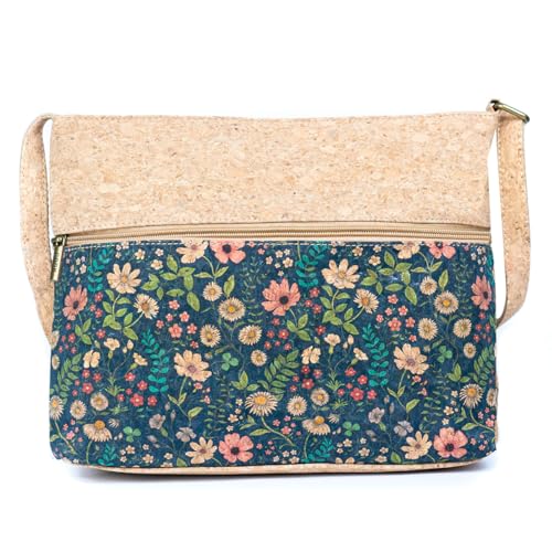 Sac à bandoulière coloré femme en liège végétalien moyen et grand format
