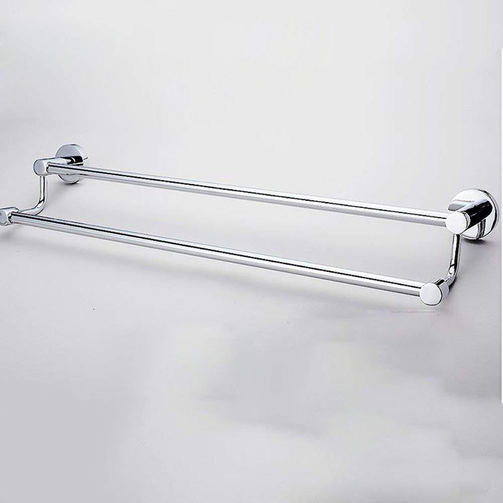 Toallero acero inoxidable cromado doble barra de 50 cm que elimina el desorden en el baño