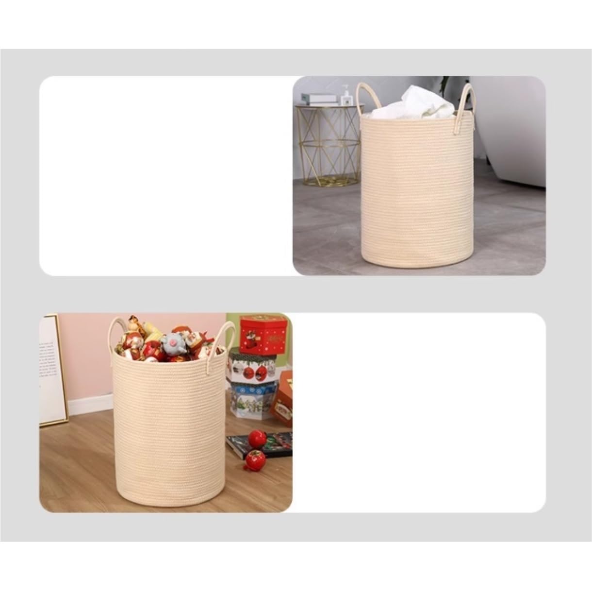 Kosz na Bieliznę Kosz Na Pranie Tkany O Pojemności 65 L, Wysoki Sznurek, Kosz Na Pranie Z Uchwytami, Kosz Na Brudne Ubrania Do Salonu, Sypialni Kosz na Pranie Pojemnik na Pranie (Color : C, Size : 4