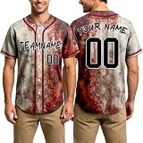 Custom Halloween Baseball Jersey Shirt, Zombie Baseball Player Jersey for Men Women Family Costumes (Style A6)