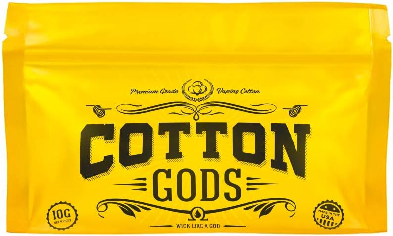 Cotton Gods (Vaping Wicking Material) | Made in USA | 100% Organic | for RDA, RTA, RDTA & RSA | Easy Re-Wicking