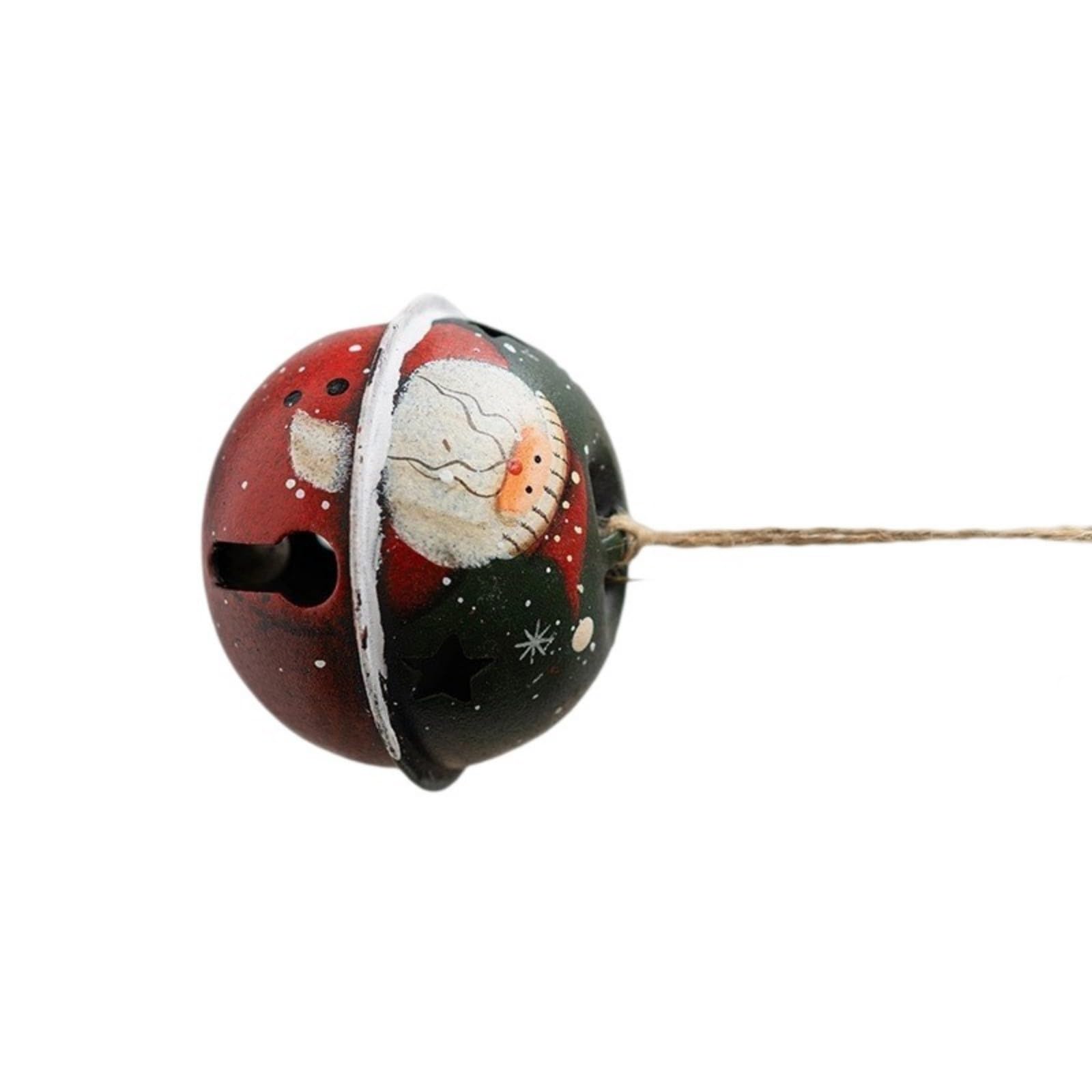 Xjdzineq Christmas Iron Bells Decoration Snowman Santa Figure Ornament Metal Construction Christmas Tree Accent Metal Santa Bells Decoration