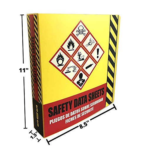 Sds Ring Binder, Heavy Duty 3 Ring Binder With 1.5 Inch Capacity Holds 250 Pages, Trilingual With English/Spanish/French, Durable And Highly Visible Safety Data Sheets Binder #TOP2