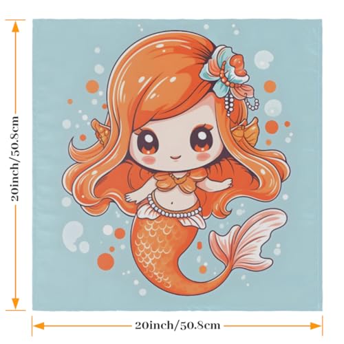 Servilletas de Tela Little Cute Mermaid Pack 6 50.5x50.5 cm miniatura 2