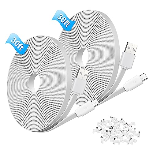 30ft/9m Power Extension Cable for WyzeCam V4,WyzeCam V3/ WyzeCam Pan/Wyze Cam Pan V2/ KasaCam/NestCam Indoor/USB to Micro USB Charging (2pcs) -  StartVision