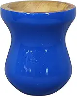 Cuia Madeira Nobre Imbuia Chimarrão Perolizada Azul