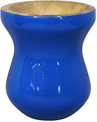 Cuia Madeira Nobre Imbuia Chimarrão Perolizada Azul