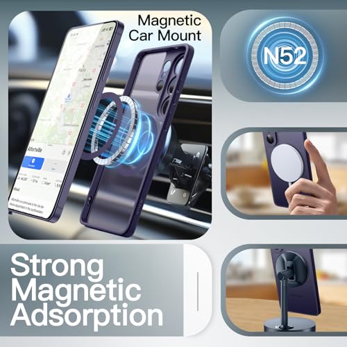 Image of JETech Magnetic Cover Case for Samsung Galaxy S26 Ultra, Compatible with MagSafe, Camera Lens Full Protection, Translucent Matte Back Shockproof Phone Cover (Heron Purple)
