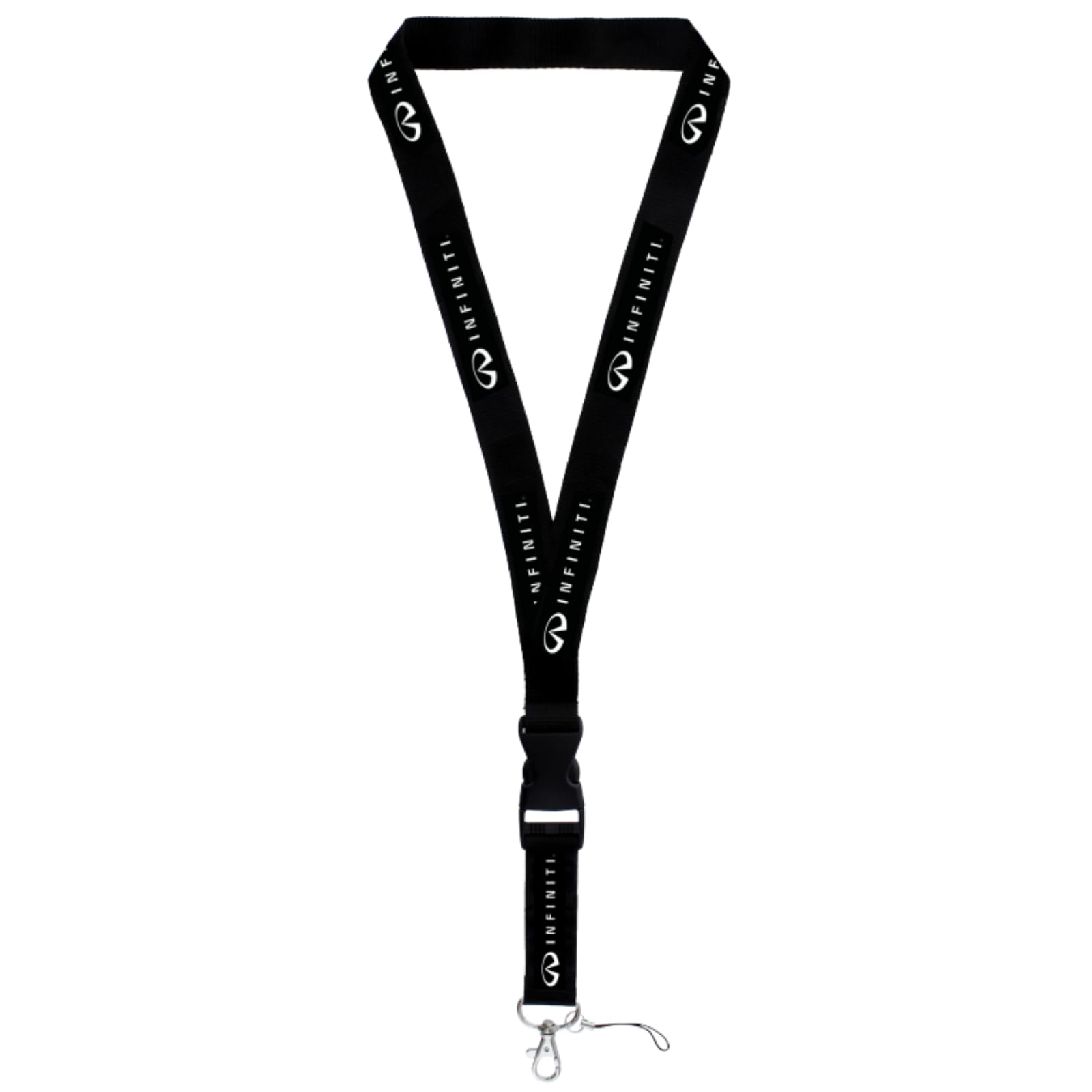 AU-TOMOTIVE GOLD Compatible with Infiniti White on Black Universal Lanyard Neck Strap Official Licensed
