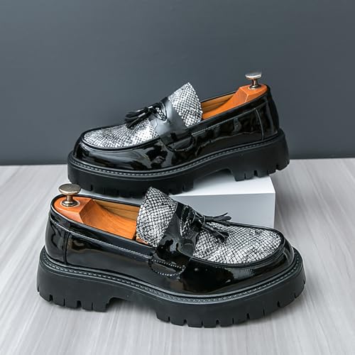 Men's Loafers Patent Leather Flat Breathable Casual Shoes Handmade Slip on Driving Fashion Business Shoes3