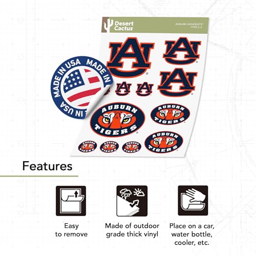 Sticker NCAA Auburn résistant pour bouteille d'eau et auto - 5