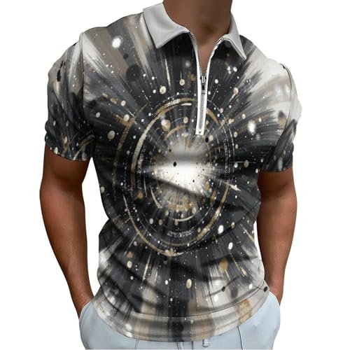 Polo éclaboussure d'encre abstraite pour le golf et les loisirs