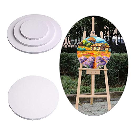 ARTBEST White Panel Round Canvas Board Wooden Frame Painting Art Supplies