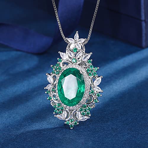 Collier émeraude 13x18mm anti-ternissement pour sublimer vos tenues
