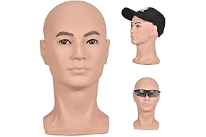 ZMS Professional Male Mannequin Head for Hat Display with Adjustable Height