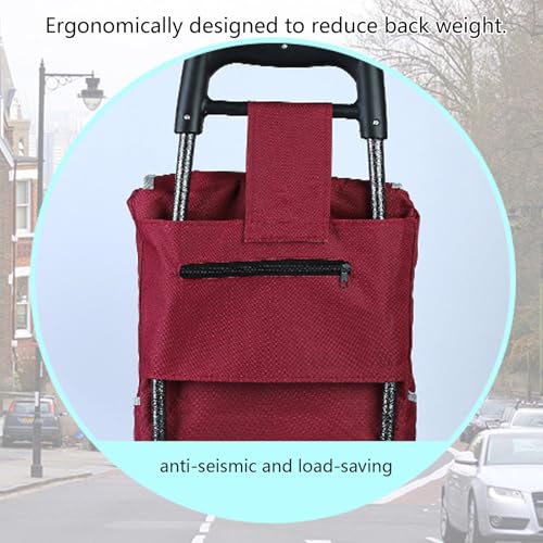 Faltbarer Einkaufstrolley mit Rädern, tragbarer Einkaufswagen für einfachen Transport und Lagerung, perfekt für Marktausflüge, Besorgungen und Outdoor-Aktivitäten – leicht und Design – Bild 7