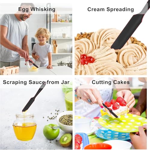 Image of 2pc silicone wax applicator Non-stick Waxing Applicator Hair Removal Sticks Applicator Spatula Reusable Hard Wax Scraper for Home Salon Body Use (2pc black)