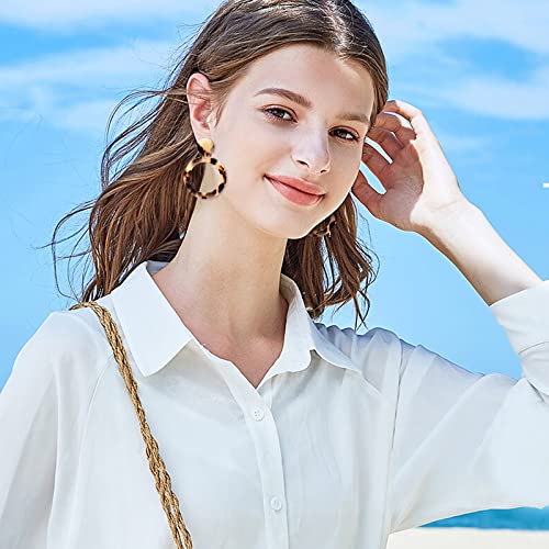 16 Pairs Gold Rectangle Geometric Dangle Earrings Fashion Acrylic Statement Drop Earrings for Women Girls Gift FIFATA COLLECTION - Image 4