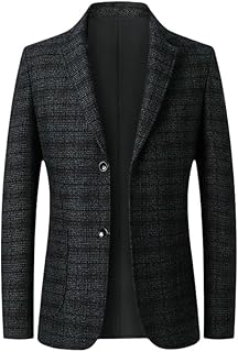 Chaqueta tipo blazer a cuadros para hombre, estilo informal, entallada, para primavera