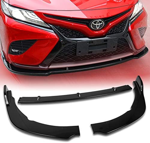EPARTS 3 Pieces Style Black Front Bumper Lip Spoiler Splitter Side Body Kit Trim Protection Compatible with 2018 2019 2020 Toyota Camry