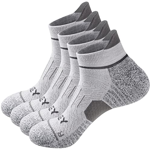 ECOEY Light Weight Merino Wool Athletic Running Socks for Men and Women 4 Pairs