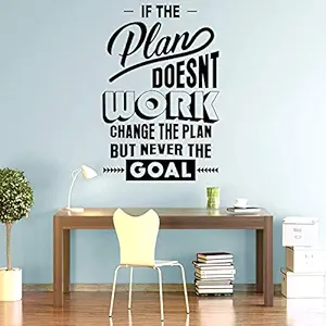 ARWY Gym Wall Stickers Change The Plan Never The Goal Typography Office Inspirational Motivational Quotes Wall Sticker AR43 (PVC Vinyl - 60cm X 90 cm)