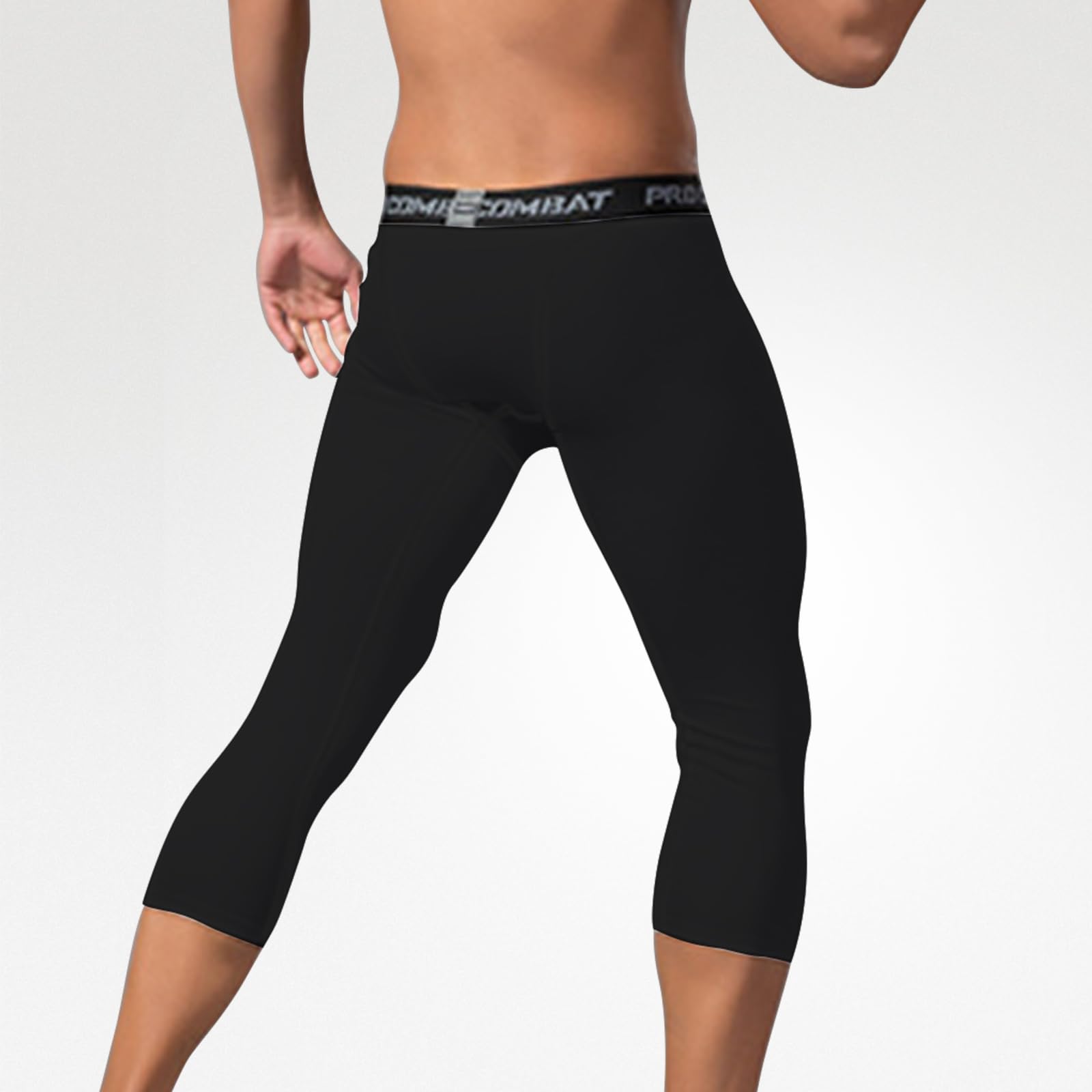 3/4 Compression Collants Legging Homme Running Pantalon de Compression Séchage Rapide Baselayer Long Tight léger Respirant Pantalon de Course Athlétiques Caleçons Fitness Basketball Gym