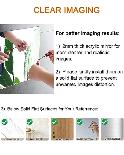 Sqinor Self Adhesive Acrylic Mirror Stick On Full Length Mirrors, Sticky Plexiglass Mirror Tiles Wall Stickers Door Full Body Long Wall Mirrors for Bedroom Living Room Gym Hallway Walls - Cosy Home Interiors Sqinor Self Adhesive Acrylic Mirror Stick On Full Length Mirrors, Sticky Plexiglass Mirror Tiles Wall Stickers Door Full Body Long Wall Mirrors for Bedroom Living Room Gym Hallway Walls - Image 5