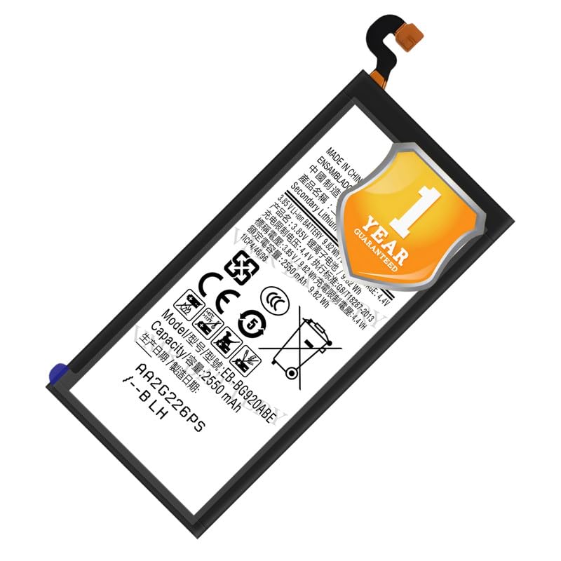 Image of Original EB-BG920ABE Battery Compatible for Samsung Galaxy S6 (SM-G920F, SM-G920I) | S6 Duos (SM-G920) - (2550mAh) - 1 Year Warranty K7